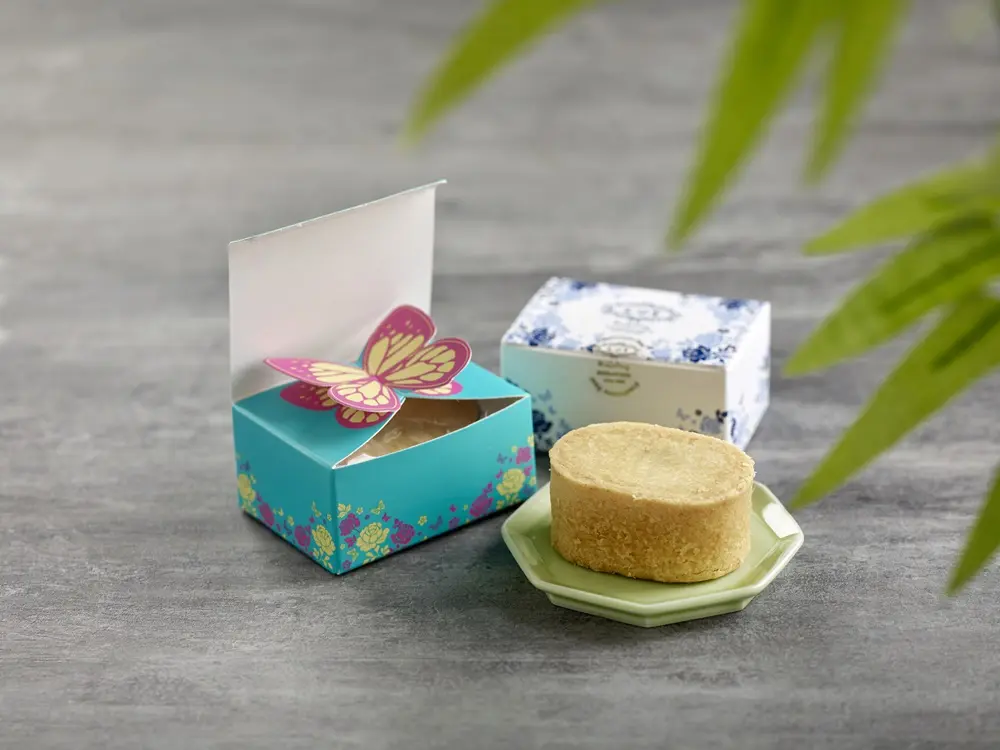 Thực phẩm ngon lành mạnh sẵn sàng để ăn duy nhất 60g Hộp Quà Tặng tươi Singapore xoài Shortcake với hình dạng bằng miệng