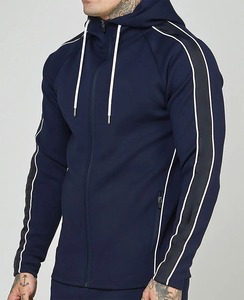 新款男士条纹运动服两件套拉链时尚春秋运动衫运动裤套装男士运动服加大码