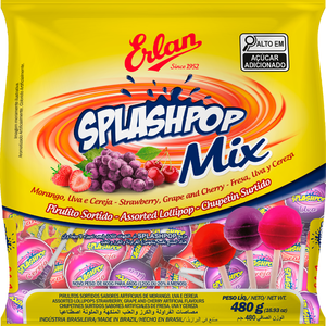 Splashpop棒棒糖水果混合物480克，五颜六色美味的水果棒棒糖