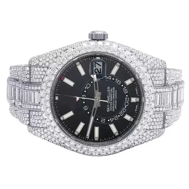 Relojes de diamantes de lujo mecánicos de alta calidad con diamantes, reloj VVS Moissanite, reloj helado para hombres y mujeres