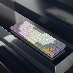 60% Layout 68 Keys Ultra-Slim Hot-Swappable Wired USB RGB Mechanical <strong>Keyboard</strong> with Low-Profile Keycaps Optical Red Switch