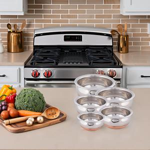 Handi Set ağır göstergesi paslanmaz çelik tencere 5 adet bakır alt derin gemi yüksekliği ile pişirme için daha fazla gıda - Product Image 2