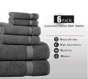 Wholesale Plush Touch Bath <strong>Towel</strong> Custom 6 Pcs Sets Hand and Face <strong>Towels</strong> Bath 100% Cotton Combed Ring Spun Zero Twist Gift Set - Product Image 2