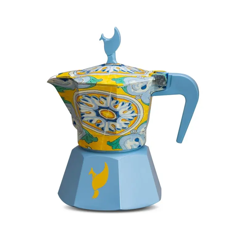 Capri Coffee Moka Pot Aluminum Espresso Coffee Maker Plastic Handle 3 Cups Heat Resistant Kitchen Tools Accessories