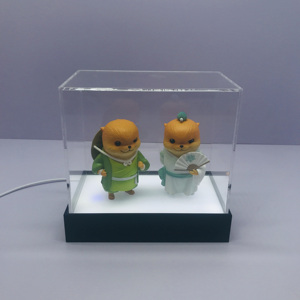 2025 Moderno Limpar Acrílico Toy <span class=keywords><strong>Display</strong></span> <span class=keywords><strong>Box</strong></span> com Luz LED Showcase Transparente para <span class=keywords><strong>POP</strong></span> Figuras, Collectibles & Modelo Brinquedos