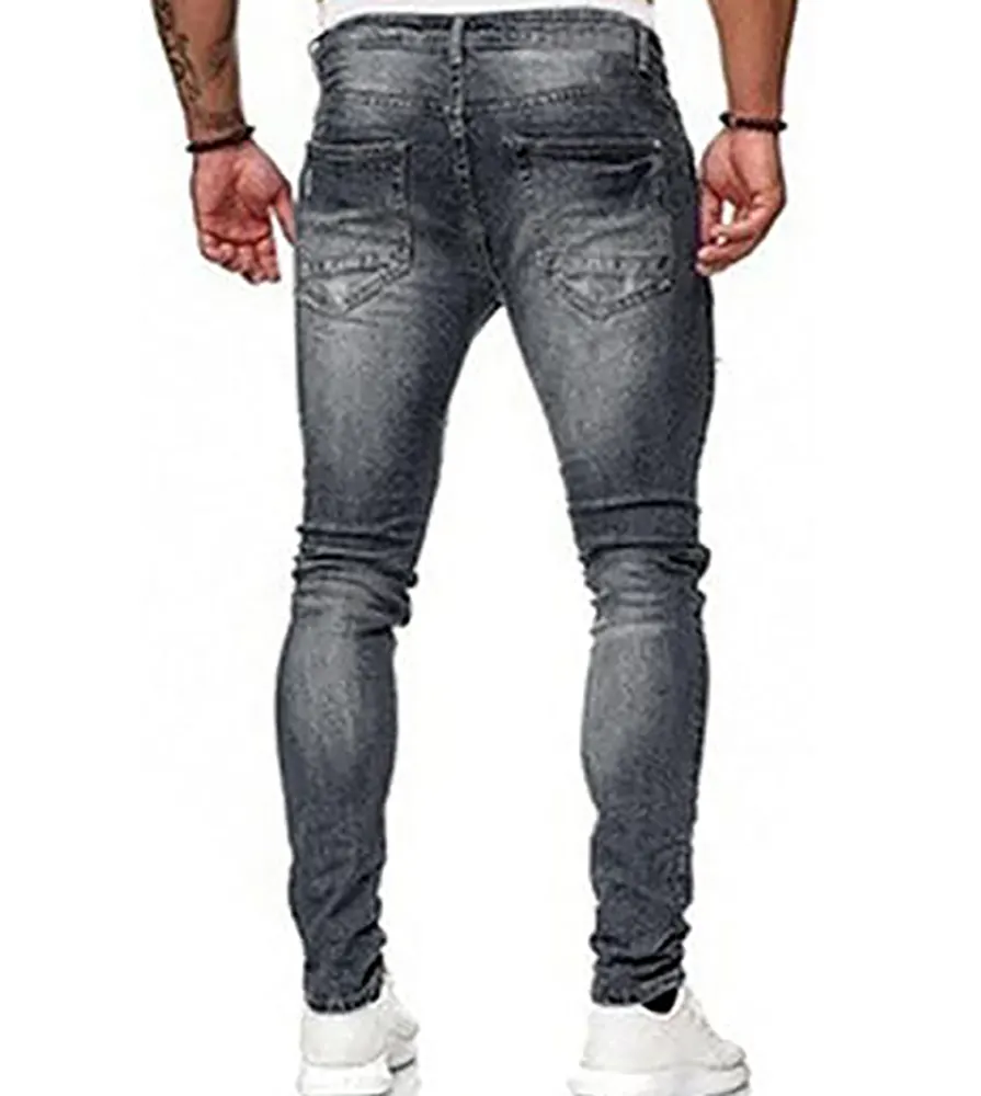 Jeans personnalisés OEM Hip Hop à la mode pleine longueur jeans baggy taille basse pantalons amples en denim pour hommes