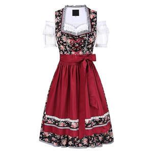 Geleneksel alman ekose Dirndl elbise Oktoberfest kostüm Cosplay kıyafet yetişkin 2025 kadınlar için cadılar bayramı Cosplay fantezi parti - Product Image 6