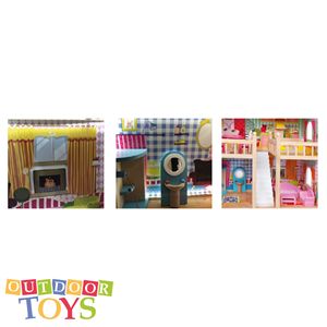 Casa de boneca de madeira mooa leds com 18 acessórios para meninas | brinquedos ao ar livre | pronto para enviar da espanha - Product Image 2