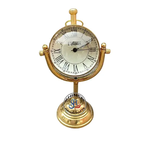 Reloj de mesa de latón con mesa antigua, reloj de bolsillo para el hogar, envío náutico