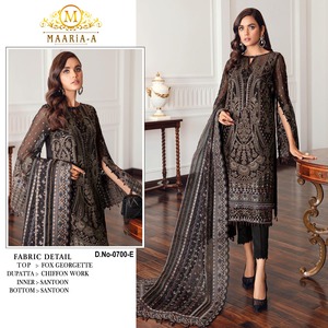 Yüksek kaliteli ağır Georgette <span class=keywords><strong>Alkaram</strong></span> takım ağır nakış dizisi iş desen hint pakistan düğün partileri için giyim