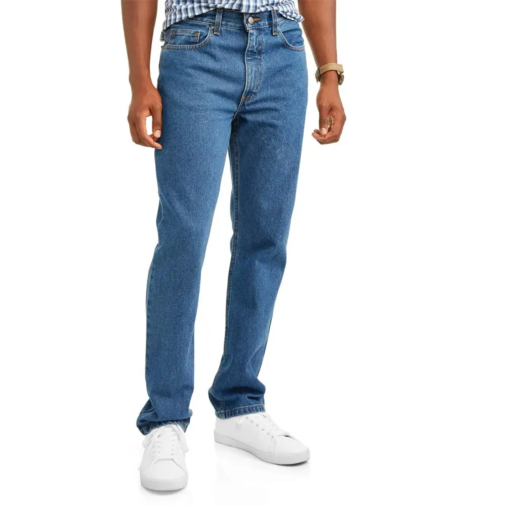 Jeans dritti da uomo su misura jeans Casual pantaloni elasticizzati in Denim da uomo di grandi dimensioni realizzati in pakistan
