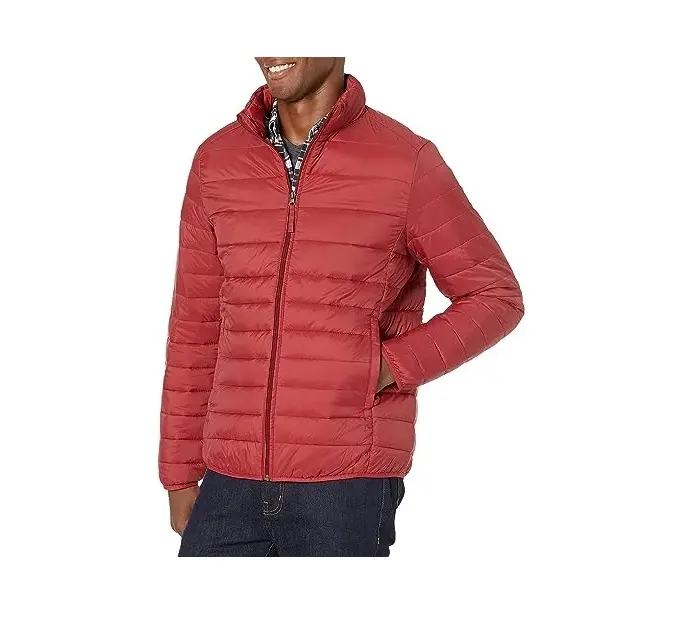 Atacado Barato Luz Ao Ar Livre Quente Pena De Pato Inverno Bolha Casaco Enchido Puffy Casacos Custom Nylon Red Jacket