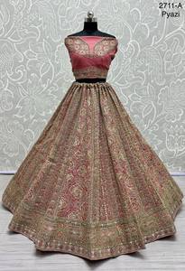 Festino Designer Lehenga Choli modello rosa ricamato