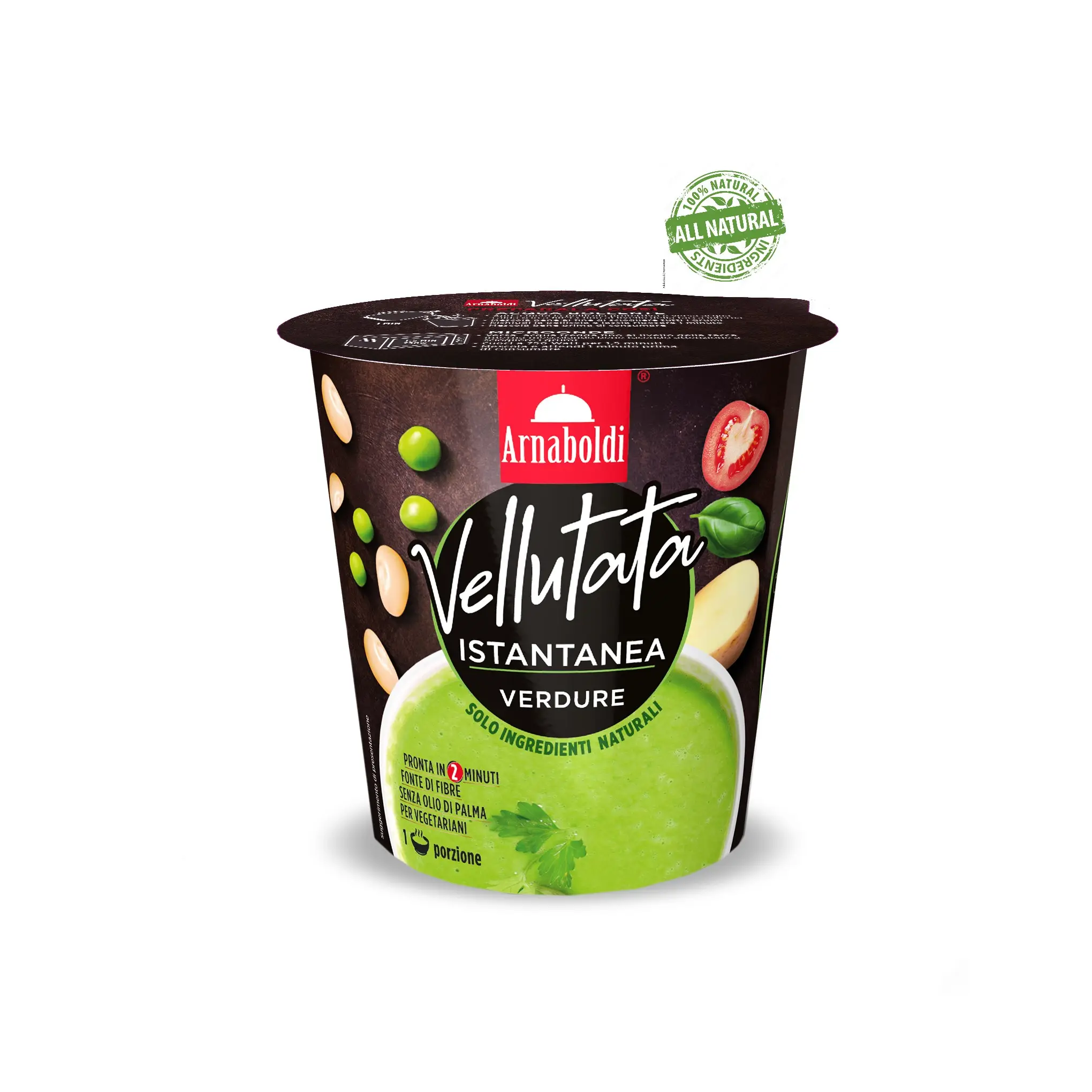 Alta Qualidade Italiana Instantânea Cremoso Sopa Cup Vegetal 35g para Vegetariano Italiano Receita Tradicional Made in Italy