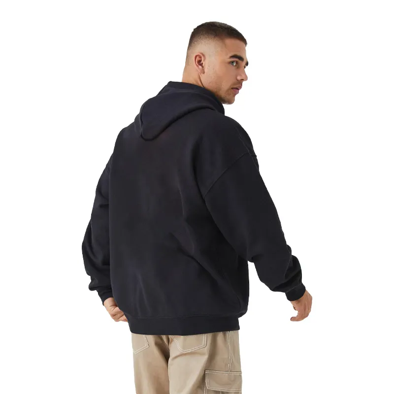 Kaus hoodie pria ukuran Plus untuk logo kustom longgar sesuai pabrik hoodie kelas berat terry Prancis