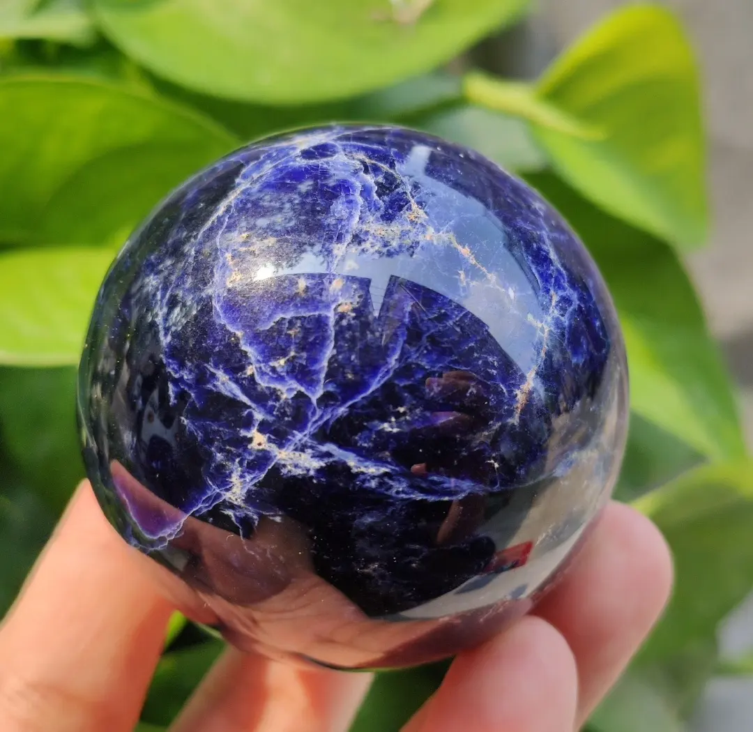 Boule de sphère de Sodolite 100% naturelle boule de sphère de cristal de guérison pierre d'agate pierre naturelle meilleure qualité d'exis Crystal export