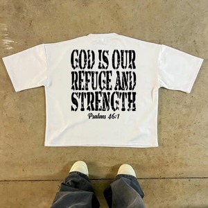 アメリカンクリエイティブアートプリント100% コットンジャージーTシャツ男性用カジュアルルーズフィットノースリーブスポーツストリート服ブランクデザイン