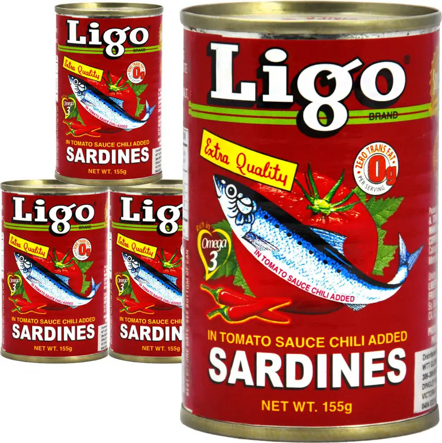Ingeblikt Voedsel Ingeblikte Vis Sardine/Tonijn/Makreel In Tomatensaus/Olie/Pekel 155G 425G