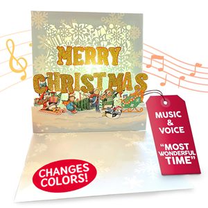 <strong>Greetings</strong> Pop up Christmas Card with Lights and Music 'It's the Most Wonderful Time of the Year' Stunning 3D Christmas Card - Product Image 1