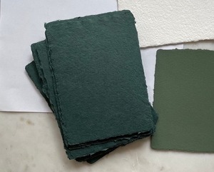 Dark Green Handmade <strong>Paper</strong> A7 Deckle Edge Abaca &amp; Cotton Handmade <strong>Paper</strong> Made in USA 5 <strong>X</strong> <strong>7</strong> - Product Image 3