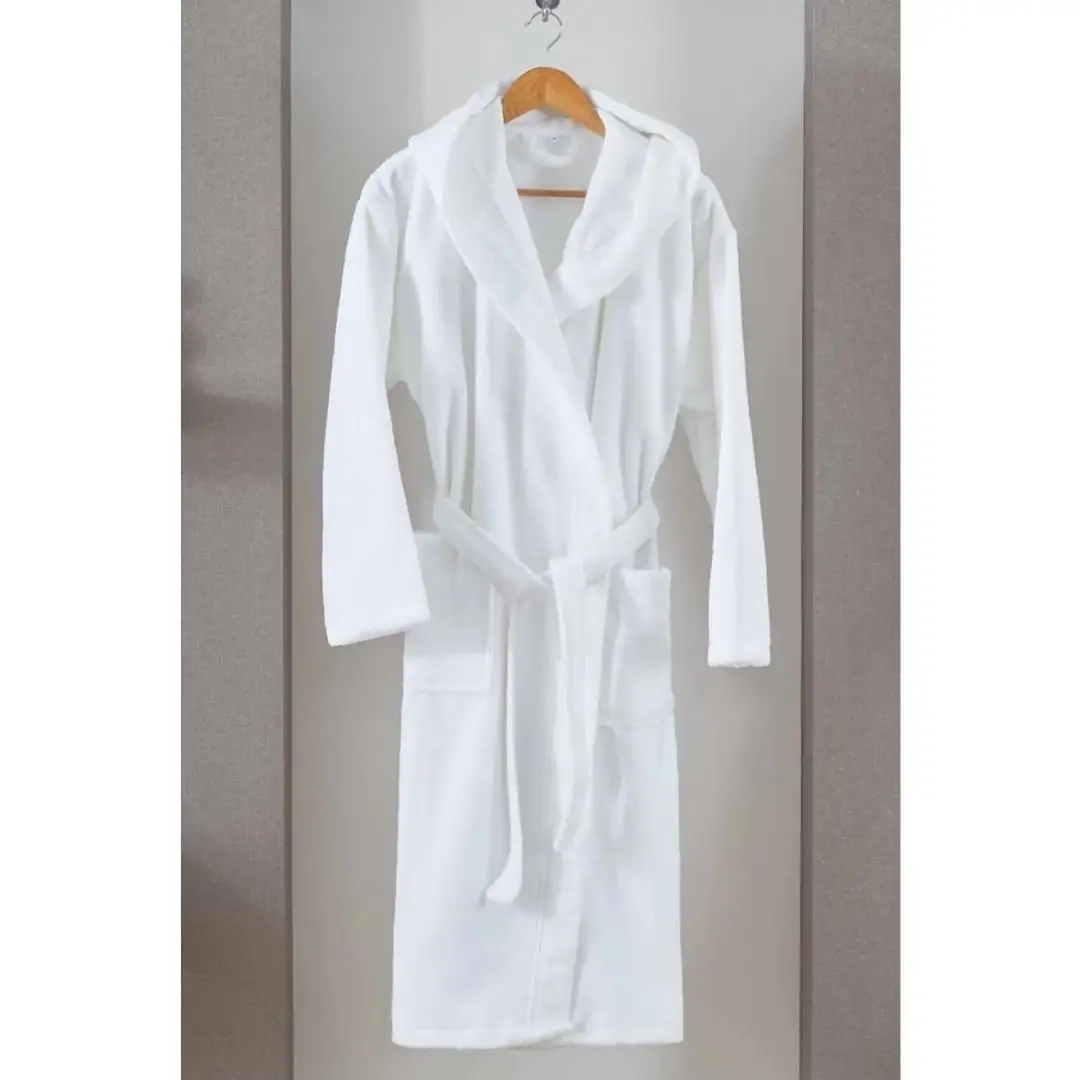 Albornoz de tela de terciopelo y felpa para hombre y mujer, bata de baño clásica de algodón con grapas largas para Hotel/Spa, Unisex, 100%