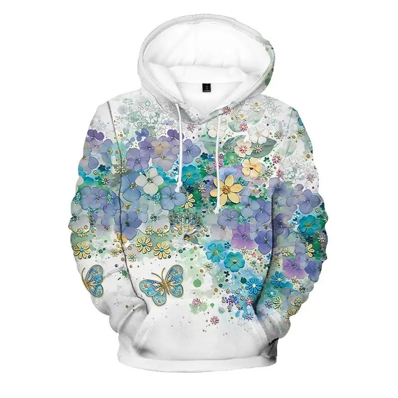 Hoodie butterfly gráfico rosa com capuz manga comprida casaco oversized solto moletom capuz coleção de inverno das mulheres