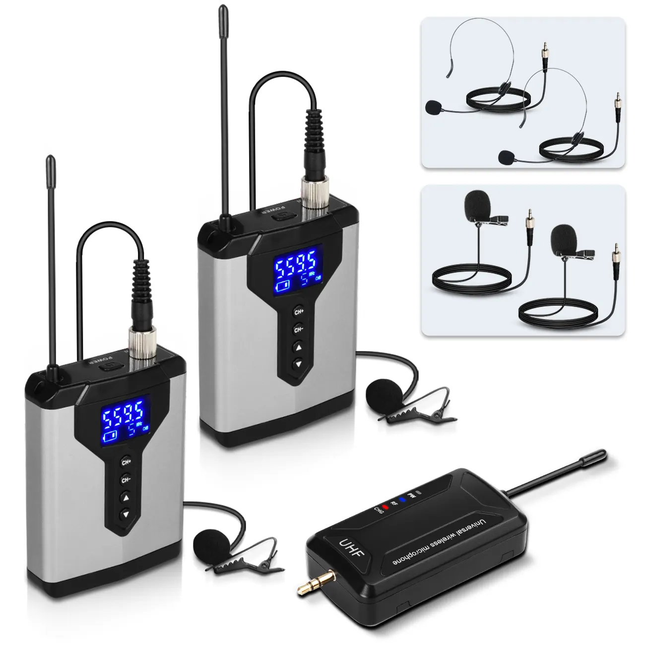 Biner Q7 ricezione del segnale Wireless a lungo raggio microfono auricolare Lavalier Wireless UHF