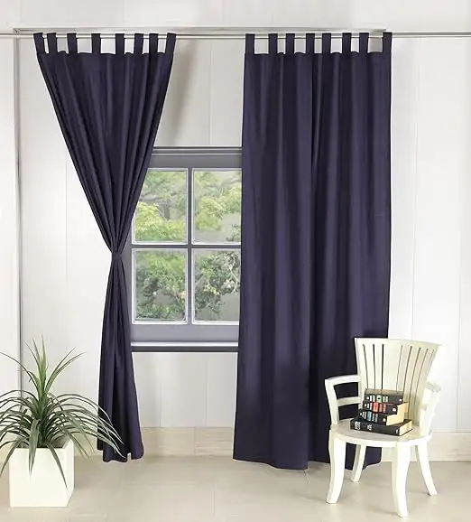 Hand Printed Half Window Kitchen Curtain 100% Cotton Short Drapery Valance Curtain 40" X 18" Inch