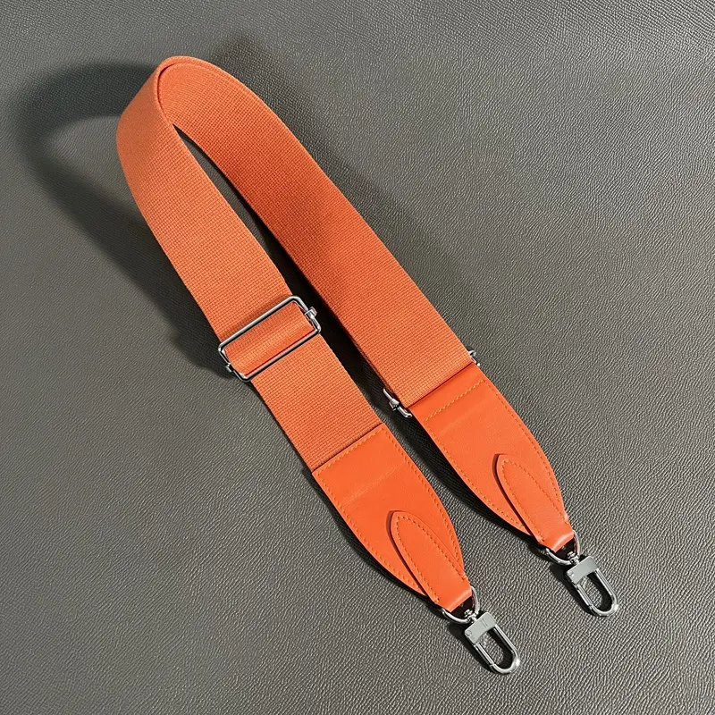 बैग सहायक उपकरण के DIY डिजाइन के लिए एडजस्टेबल शोल्डर स्ट्रैप के साथ 2-इंच चौड़ा कैनवास उच्च गुणवत्ता वाला असली लेदर बैग।