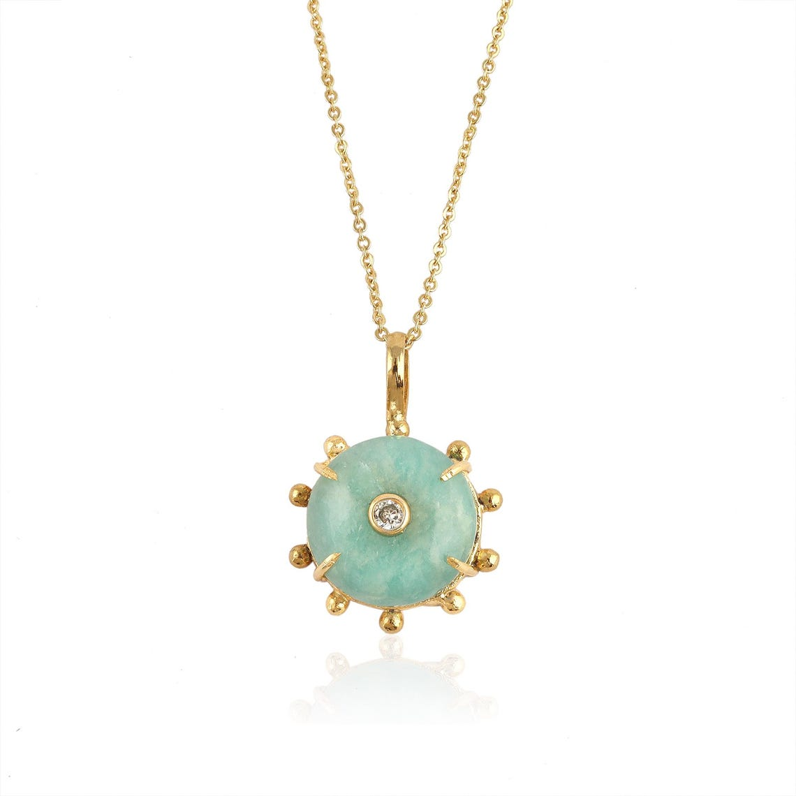 2. Amazonite with Clear Quartz CZ