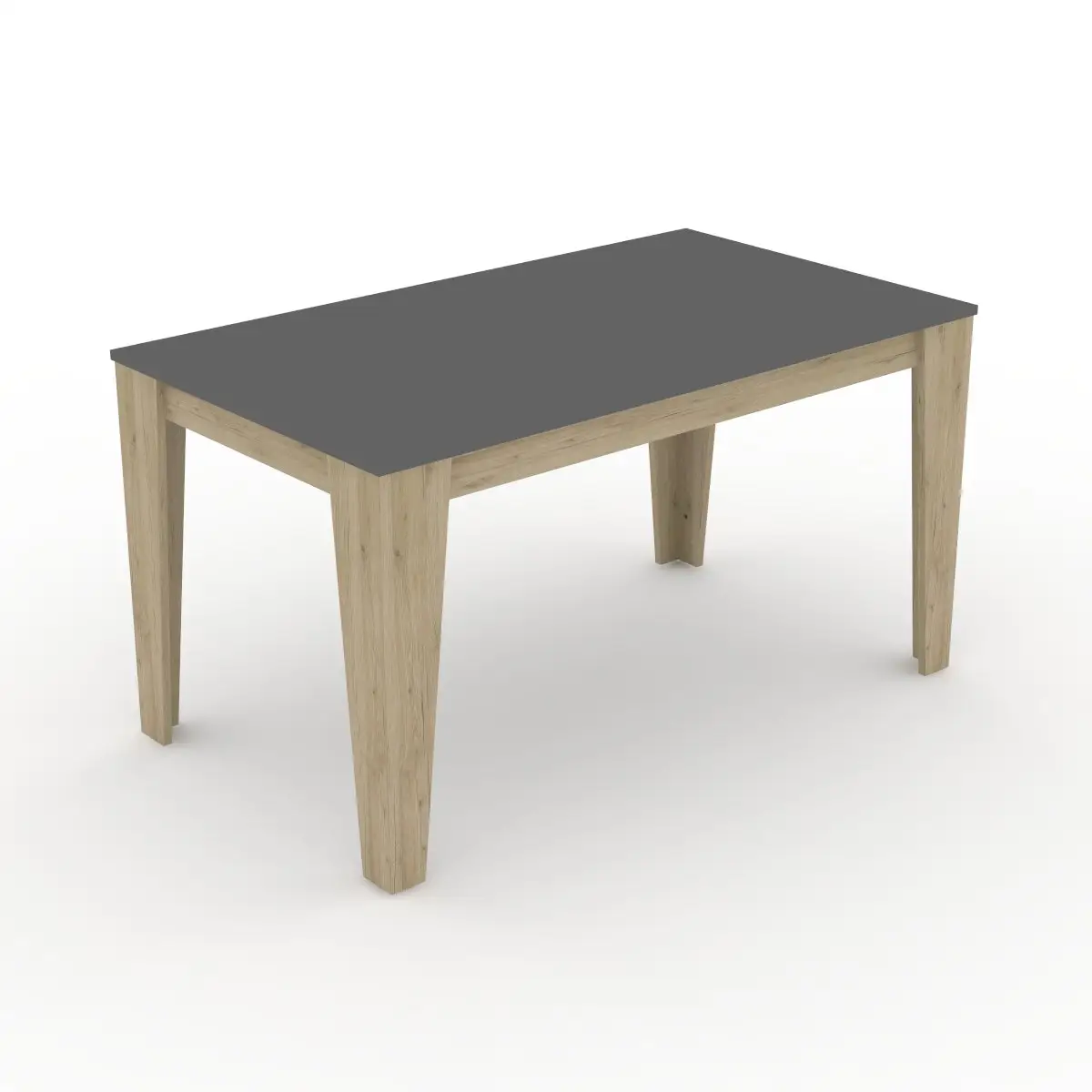 Tavolo da pranzo 140x70 con piano grigio scuro e struttura in legno di noce made in Italy design e produzione di alta qualità