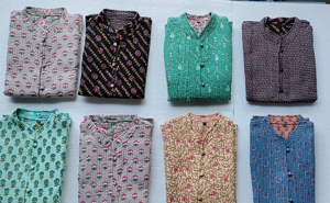 定制的kantha nehru夹克，由棉块印花面料制成，有各种尺寸，非常适合服装转售 - Product Image 2