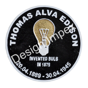Duvara monte özel işareti ve plak yuvarlak şekil özel kalite toptan el yapımı işaretleri dekoratif Metal thomas Alva Edison işareti - Product Image 1