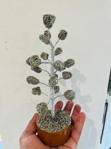 卸売最も売れている天然ペルー黄鉄鉱宝石の木癒しクラスター黄鉄鉱石クリスタルマネーツリー盆栽クリスマス用