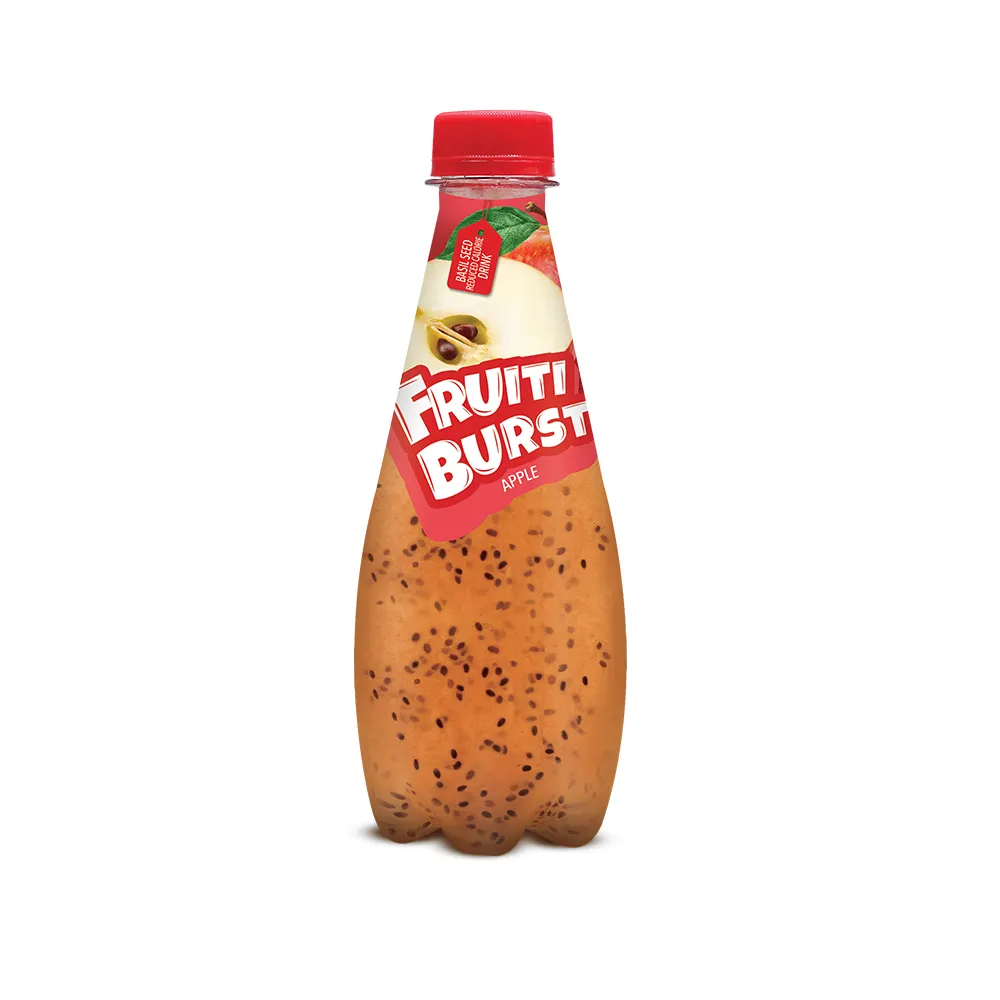 Pure Healthy Fruiti Burst Apple 330 ml PET Semillas de albahaca Bebida de frutas