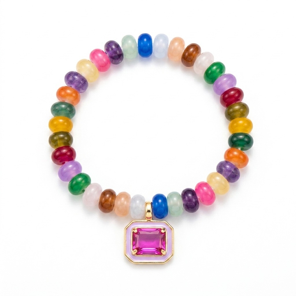 Bracelet octogone rose