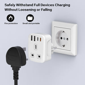 5 in 1 Universal Travel <strong>Adapter</strong> UK to European <strong>Plug</strong> <strong>Adapter</strong> <strong>With</strong> 2 USB Ports and 2 Type C Grounded <strong>EU</strong> to UK Travel <strong>Adapter</strong> - Product Image 5