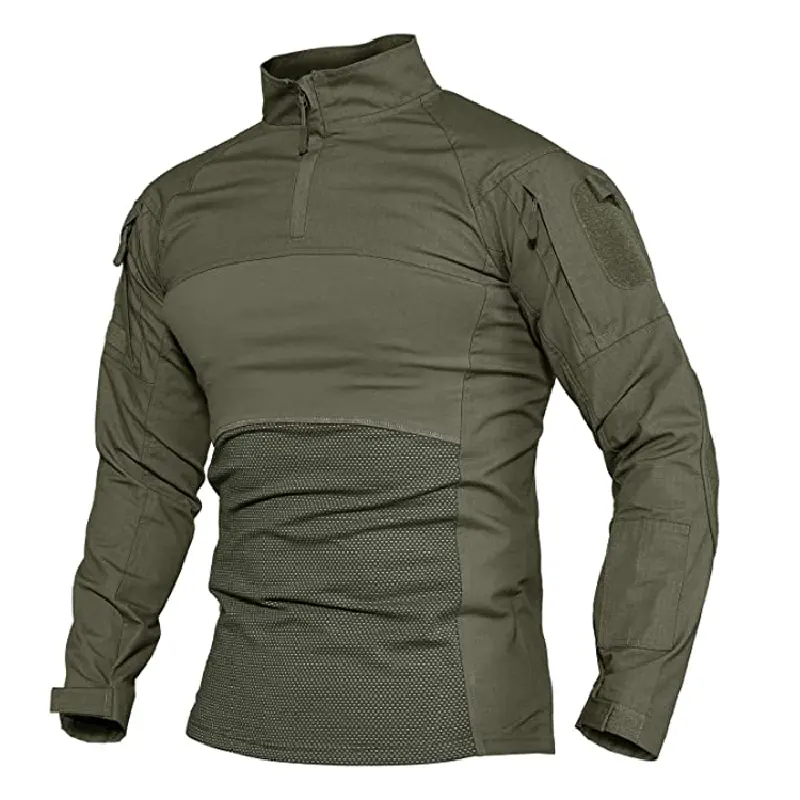 Vestuário Fabricante Mens Outdoor Sports Camisas, Tactical Combat Ripstop 65% Poliéster 35% Algodão T-Shirt, Camiseta De Caminhada