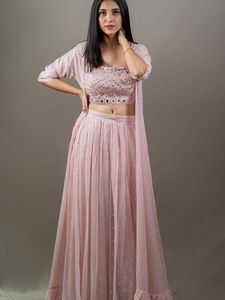 Georgette dizi nakış iş plazo ile stug hint parti giyim bayanlar kadınlar giymek sari ucuz düşük fiyat toptan - Product Image 2
