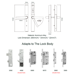 Liliwise Waterproof Keyless <strong>Entry</strong> <strong>Lock</strong> Aluminum Door <strong>Lock</strong> Ultra-slim Smart <strong>Lock</strong> With APP Fingerprint <strong>Key</strong> for Narrow Door