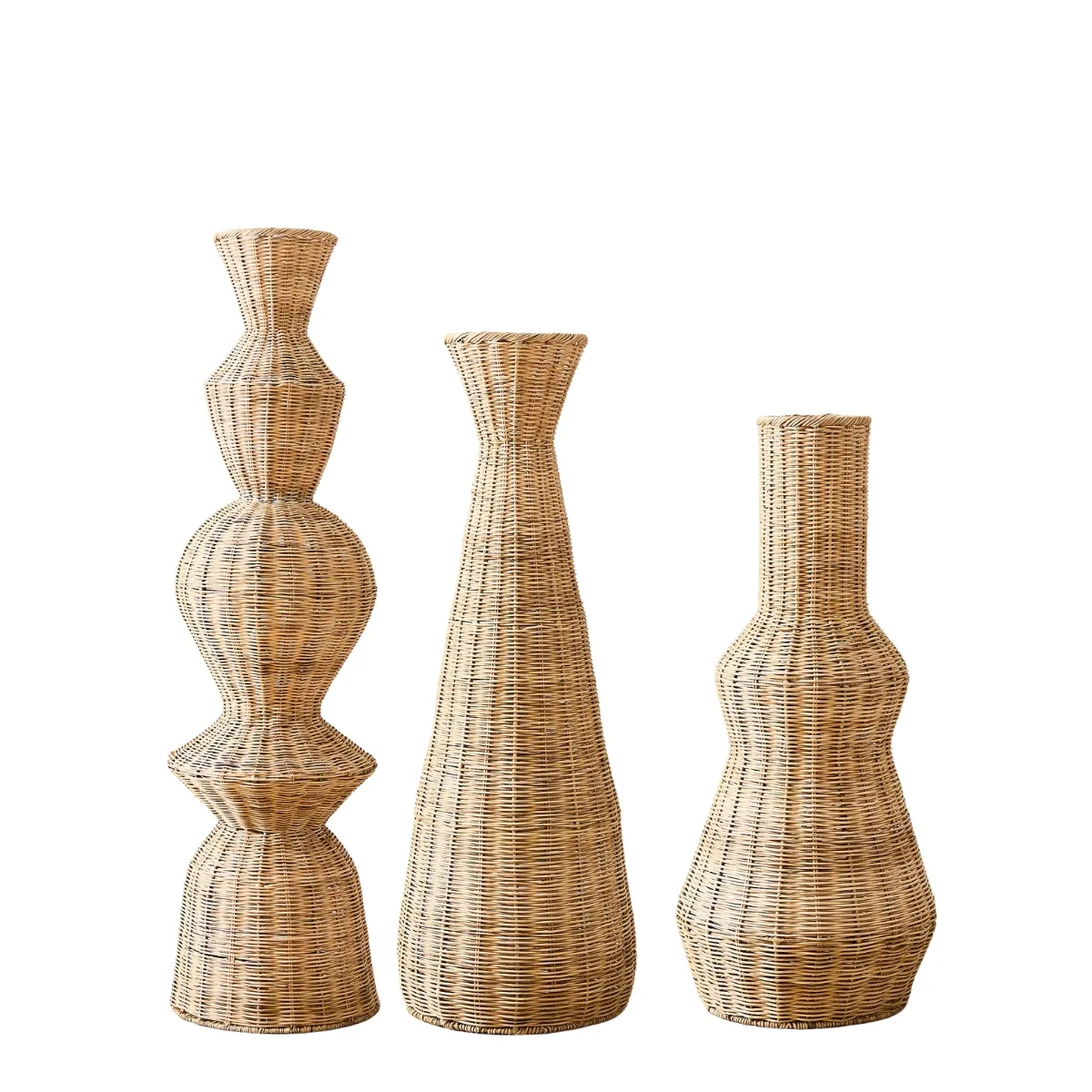 VENDA QUENTE! Tecido Vime Piso Vasos-Elegante Decoração Boho, Artesanato Natural, Chic Casa Accent Pieces