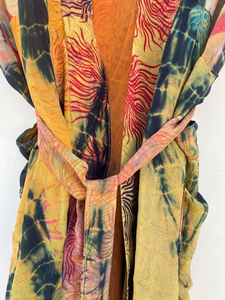 Kadın ipek kravat-boya <span class=keywords><strong>Kimono</strong></span> uzun elbise plaj kapak-up <span class=keywords><strong>Chic</strong></span> şifon yaz sonbahar bahar için