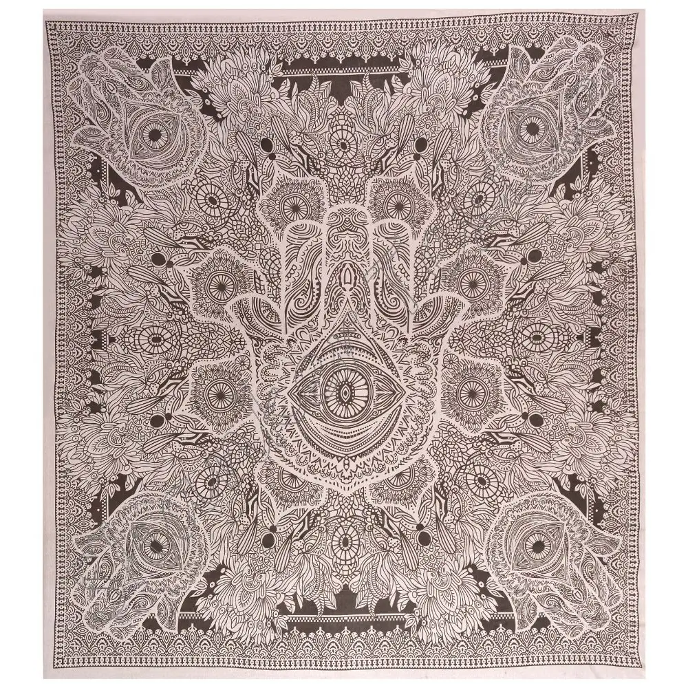 Tapiz bohemio de playa con mandala, tapiz bohemio étnico de verano con lavado a mano, tapiz para colgar en la pared, dormitorio hippie indio