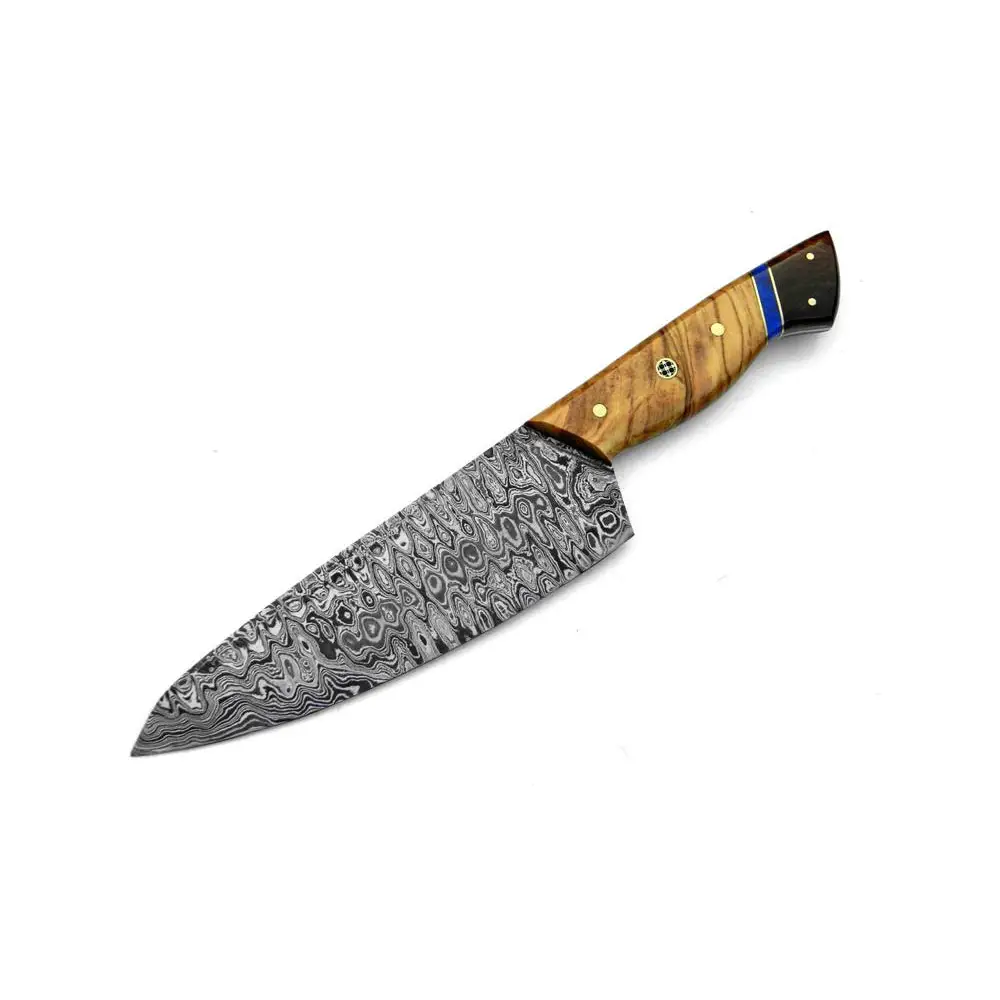 Pisau dapur baja Damaskus profesional VG10 pisau koki multifungsi dengan pisau tajam pegangan kayu pemotongan tulang bertulang