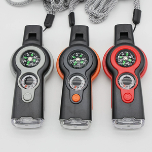 All'ingrosso 7-in-1 ABS fischietto di emergenza all'aperto bussola termometro luce LED Multi funzionale di sopravvivenza di emergenza fischio - Product Image 2