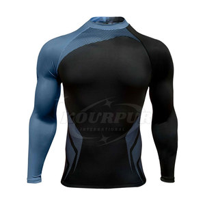 新しい大人の男性用長袖Rashguardスパンデックス/ポリエステル卸売Tシャツウォータースポーツアウトドア用