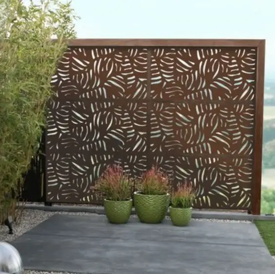 Vendita calda impermeabile in metallo in alluminio rivestito a polvere traliccio da giardino con taglio Laser cortile pannello di recinzione per rivestimento a parete