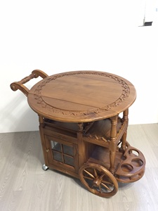Restoran ve yemek odası için katlanabilir üst ile fonksiyonel ve zarif tik katlanabilir servis arabası ile daha fazla alan keyfini çıkarın - Product Image 6