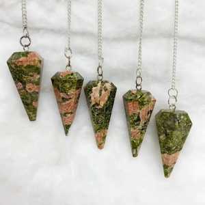 Unacrystal kristal noktası sarkaç Reiki şifa çakra dengeleme Dowsing Divination için gümüş zincir ile doğal cilalı - Product Image 3