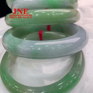 Doğal Myanmar a-tipi yeşim parlak renk hiçbir çatlak pozitif daire yeşim bilezik toptan - Product Image 2